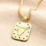 Crystal Square Zodiac Pendant Necklace In Gold Plating, thumbnail 10 of 12