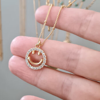 Smiley Face Pendant Necklace, 2 of 5