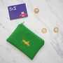 Embroidered Lucky Cricket Leather Coin Zipped Purse, thumbnail 3 of 4