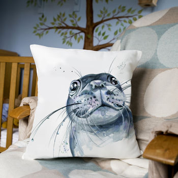 Inky Seal Large Luxury Cushion And Inner, 3 of 4