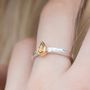 Solid Gold And Silver Citrine Birthstone Alice Ring, thumbnail 2 of 7