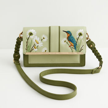 Embroidered Kingfisher Cross Body Bag, 3 of 8