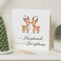 Personalised Reindeer Christmas Card For Husband, thumbnail 1 of 7