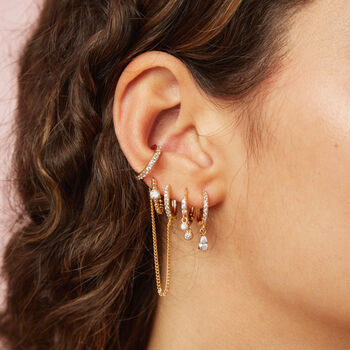Anna Gold Crystal Huggie Earring Stacker Set, 2 of 2