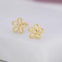 Sterling Silver Tiny Forget Me Not Flower Earrings, thumbnail 3 of 12