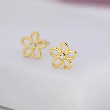 Sterling Silver Tiny Forget Me Not Flower Earrings, 3 of 12