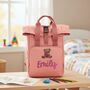 Children's Personalised Embroidered Teddy Bear Roll Top Backpack, thumbnail 1 of 5