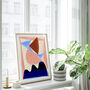 Pink And Blue Oversized Abstract Shapes Art Print, thumbnail 3 of 12
