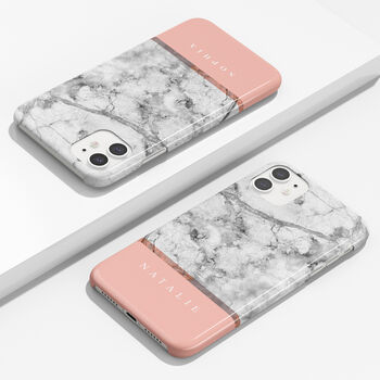 Personalised Marble Pink Phone Case, 5 of 6