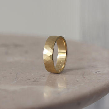 Brushed Hammered 9ct/18ct Gold Ring, 8 of 12