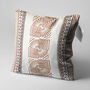 Ethnic Pattern Cushion Cover With Geometric Brown Lines, thumbnail 3 of 7