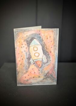 To The Moon And Back Rocket Biscuit And Greetings Card For Fathers Day, 4 of 7