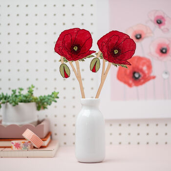 Wooden Poppy Flower, 2 of 8