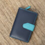 Womans Navy And Blue Leather Purse Wallet, thumbnail 5 of 11