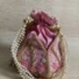 Light Pink Handcrafted Raw Silk Potli Bag/Wrist Bag, thumbnail 3 of 10