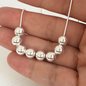 80th Birthday Handmade Silver Bead Necklace, 2 of 5