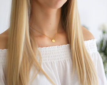 21st Birthday Gift For Her – Personalised Initial Disc Necklace, 3 of 10