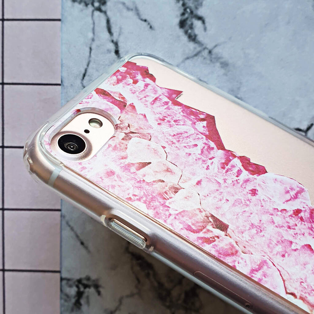 Pink Crystal Clear Monogram Phone Case By Rianna Phillips