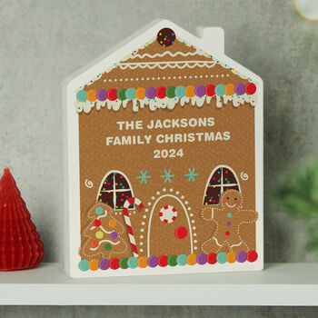 Personalised Gingerbread House Christmas Wooden Or, 3 of 3