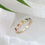 'Iris' Rainbow Sapphire Eternity Ring Recycled 9ct Gold, thumbnail 4 of 12