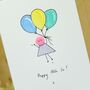 Personalised 'Floating Button' Handmade Birthday Card, thumbnail 3 of 4