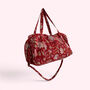 Large Weekend Duffle Bag | Red Block Print Floral, thumbnail 4 of 7