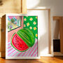 Watermelon Still Life Art Print Watercolour Poster, thumbnail 2 of 6