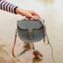 Small Leather Satchel Bag In Stormy Sea Grey, thumbnail 2 of 5