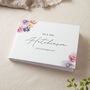 Pressed Floral Personalised Script Surname Wedding Guest Book, thumbnail 1 of 3