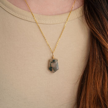 Genuine Moss Agate Necklace, 2 of 9