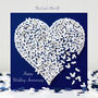 Butterfly Wedding Anniversary White Heart Card, Not 3D, thumbnail 1 of 12