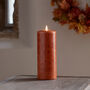 25cm Tru Glow® Mottled Orange LED Chapel Candle, thumbnail 2 of 4