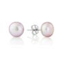 Seville Pink Freshwater Pearl Silver Stud Earrings, thumbnail 5 of 6