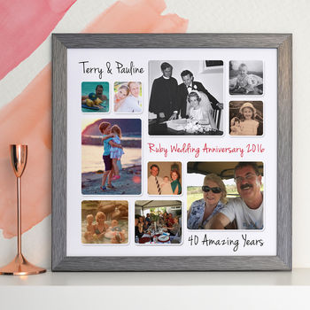 Personalised Ruby Wedding Anniversary Photo Collage, 5 of 8