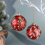 G Decor Holiday Red Glass Christmas Leaf And Jewel, thumbnail 1 of 4