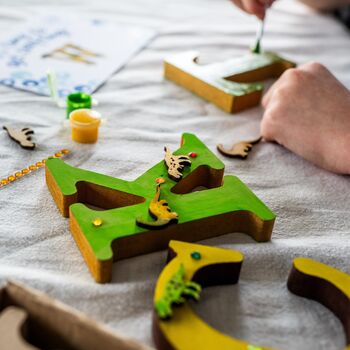 Personalised Paint Your Own Dinosaur Wooden Name, 6 of 7