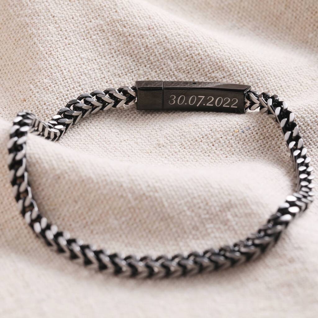 Men's Personalised Thick Stainless Steel Chain Bracelet, 1 of 9