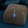 Vintage Style Tiny Blue Opal Pendant Necklace, thumbnail 1 of 12