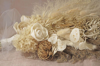 Boho Bridal Dried Flower Wedding Bouquet, 3 of 3