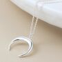 Sterling Silver Crescent Moon Pendant Necklace, thumbnail 1 of 4