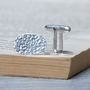 Textured Cufflinks In Sterling Silver, thumbnail 2 of 4