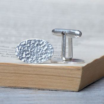 Textured Cufflinks In Sterling Silver, 2 of 4