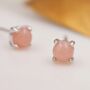 Sterling Silver Pink Opal Tiny Stud Earrings, thumbnail 1 of 12