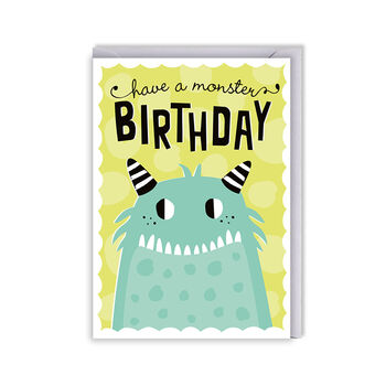Kids Birthday Card – Have A Monster Birthday, Cute Monster Illustration, Children’s Greeting Card, 2 of 2
