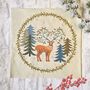 Printed Linen Embroidery Kit King Of The Woods, thumbnail 3 of 3