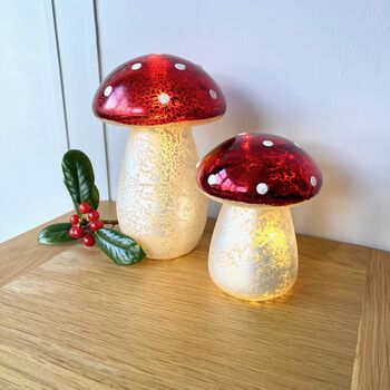 Light Up Glass Mushroom Pair, 2 of 5