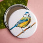 Inky Blue Tit Compact Pocket Mirror, thumbnail 4 of 5