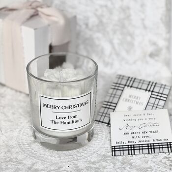 Personalised Christmas Candle Gift Boxed / Snowflake Design, 3 of 8