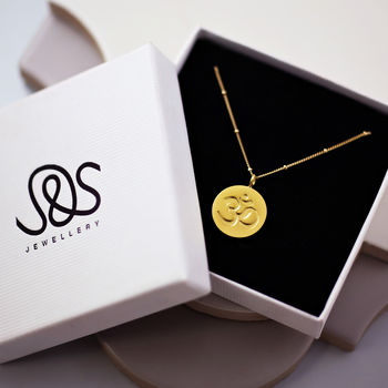 24 K Plated Gold Om Necklace, 3 of 4