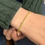 Peridot August Birthstone Dainty Tennis Bracelet, thumbnail 2 of 3